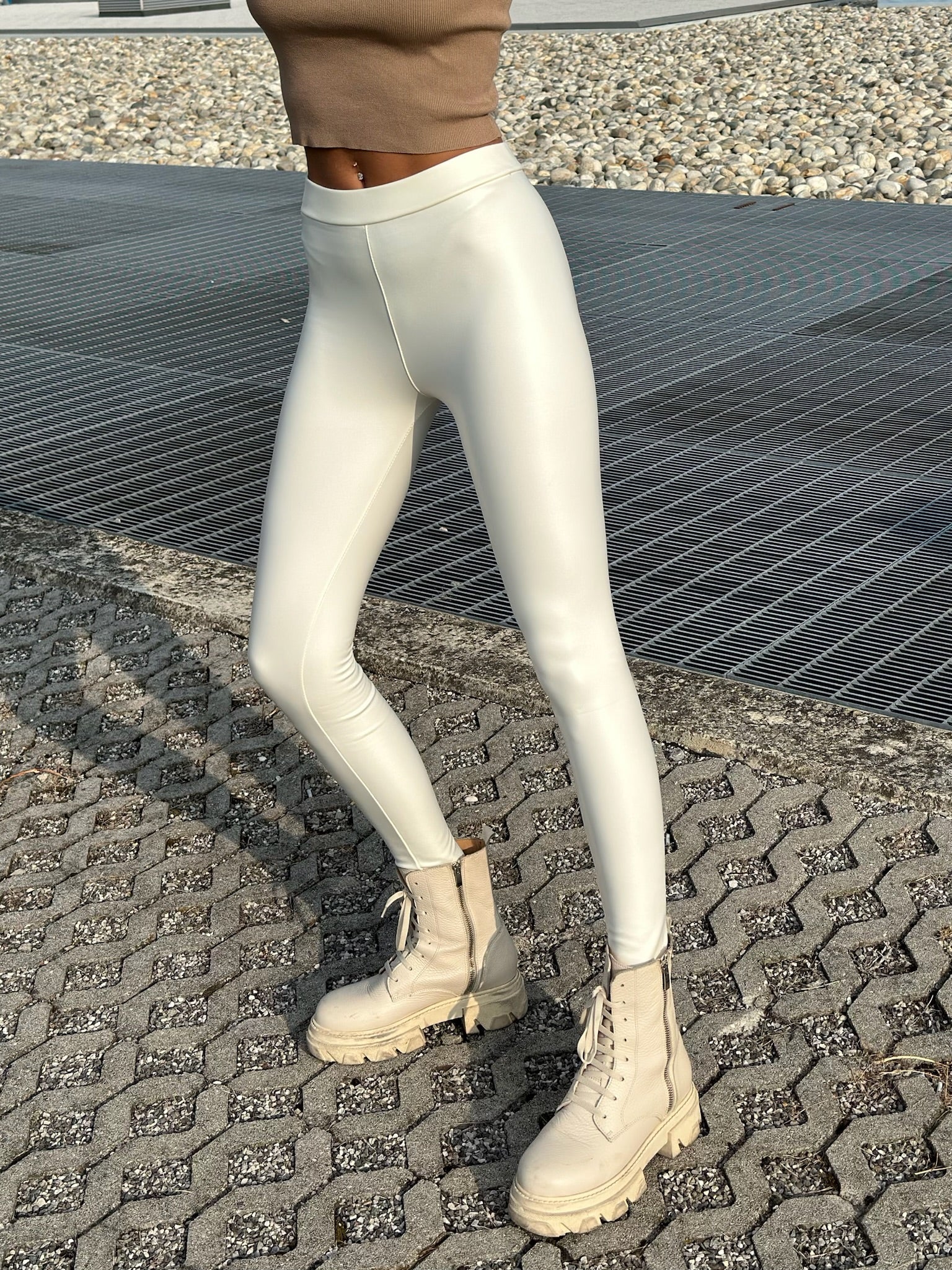 Leggins eco pelle bianco