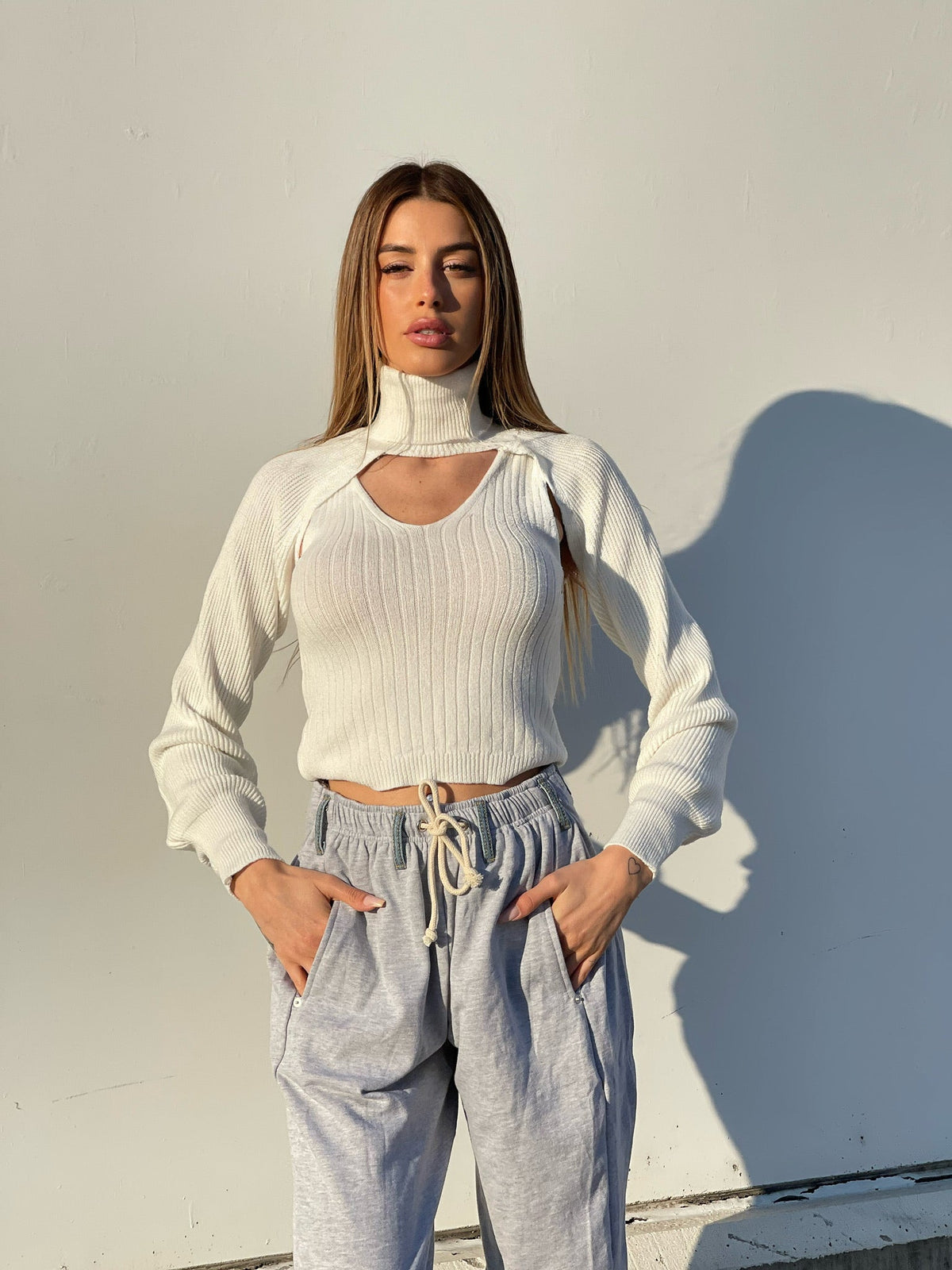 Maglioncino due pezzi bianco