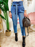 Jeans Boyfriend con fiocco