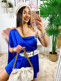 Tutina monospalla taglio impero Blu