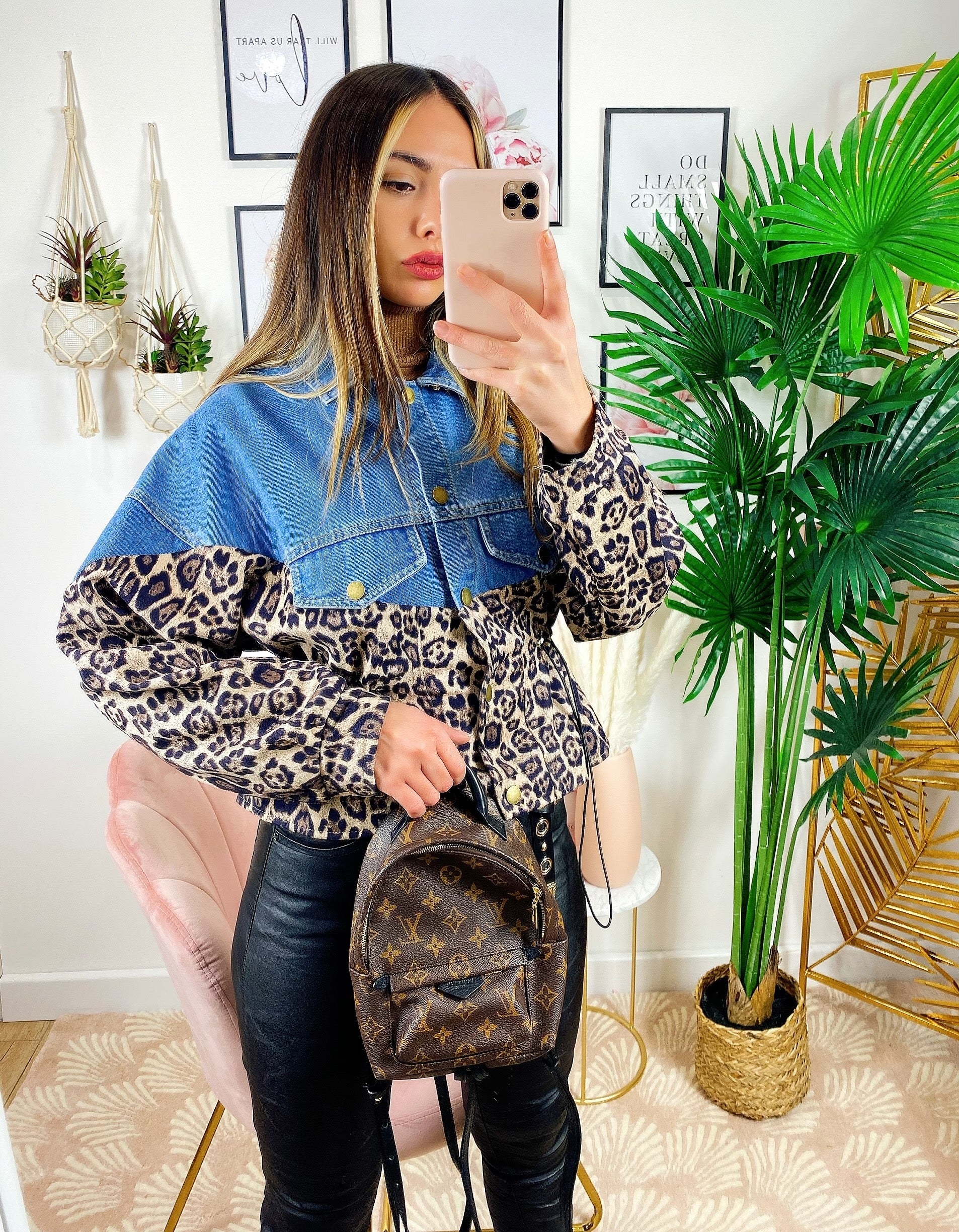 Giaccone di jeans e maculato