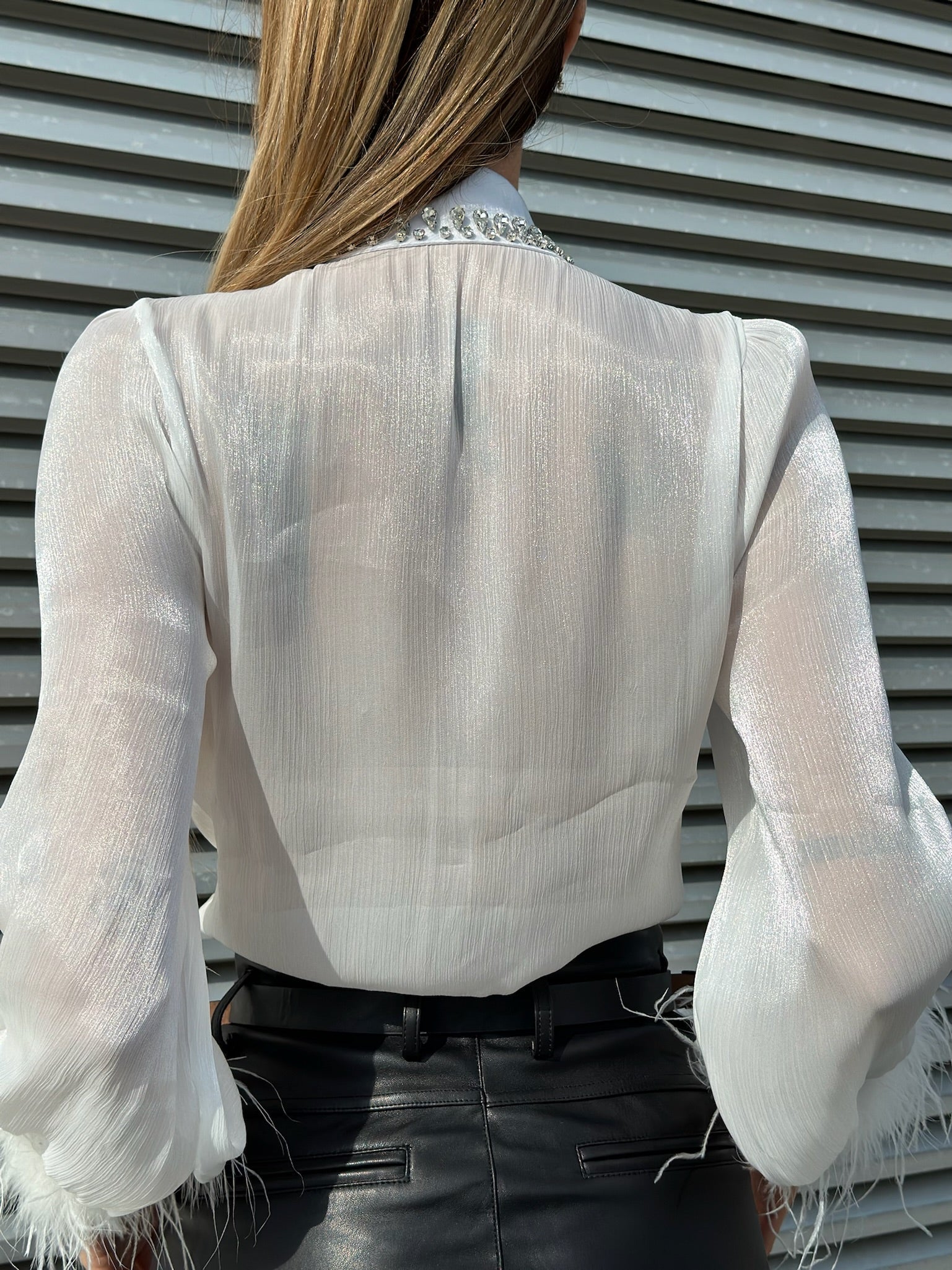 Camicia bianca con strass