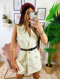 Tutina  a Blazer con borsetta Beige