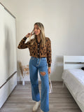 Cardigan animalier Camel
