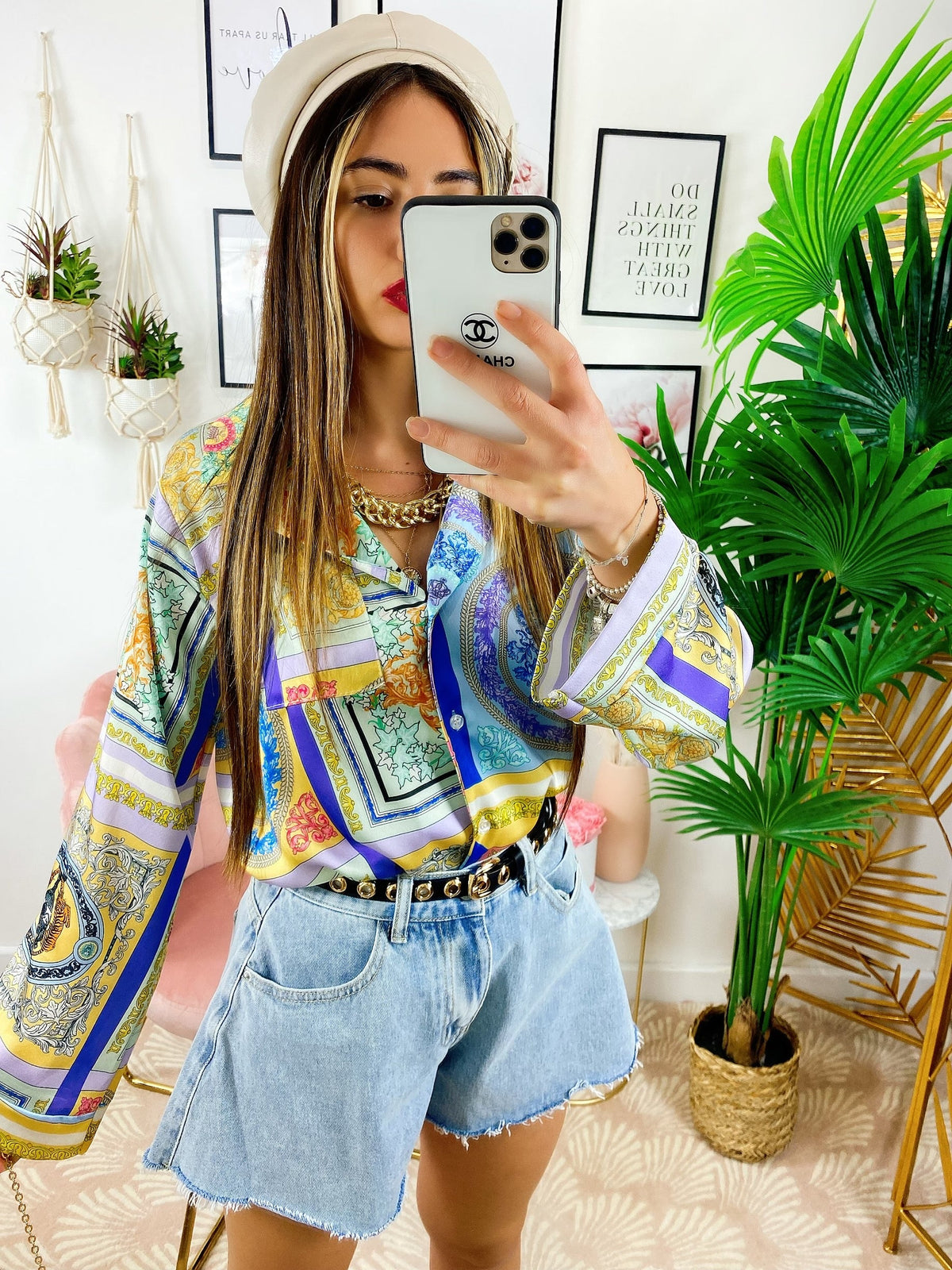 Camicia etnica sfumatura Blu