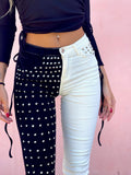 Pantalone black White con borchie