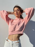 Felpa rosa manica ampia