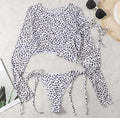 Bikini tre pezzi bianco pois neri compresa t-shirt