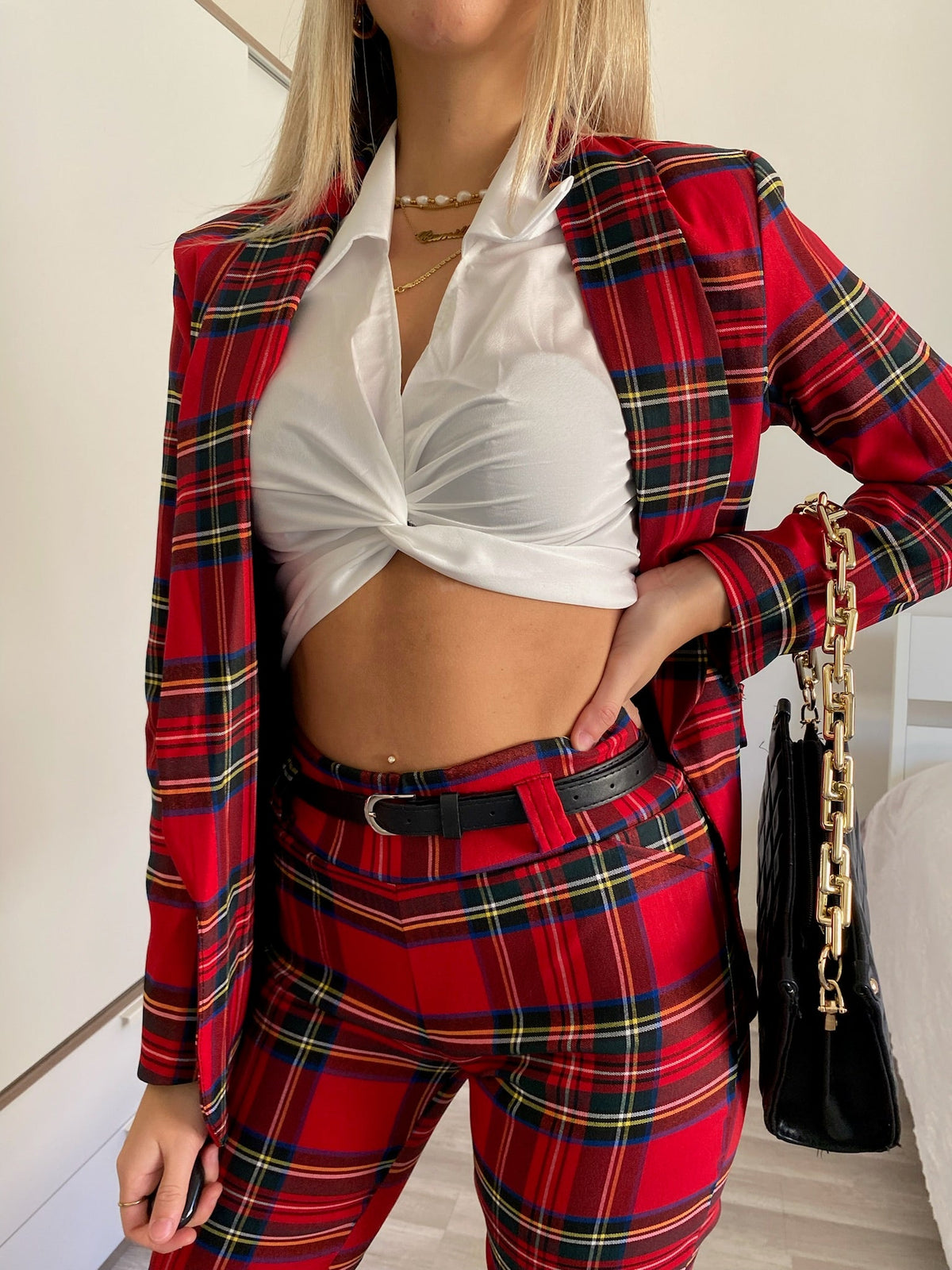 Set giacca e pantalone scozzese