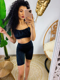 Completo Top e short con arricciatura
