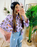 Camicia Lilla con Stelle e borsetta inclusa