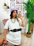 Maxi maglia con catena argento