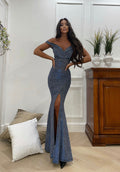 Dress Lungo con spacco per evento blu