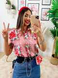 Gonna di Jeans con tasche nere e cintura