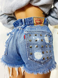 Short Levi’s Vintage con Borchie e strappi