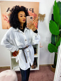 Camicione bianco con bottoni luxury