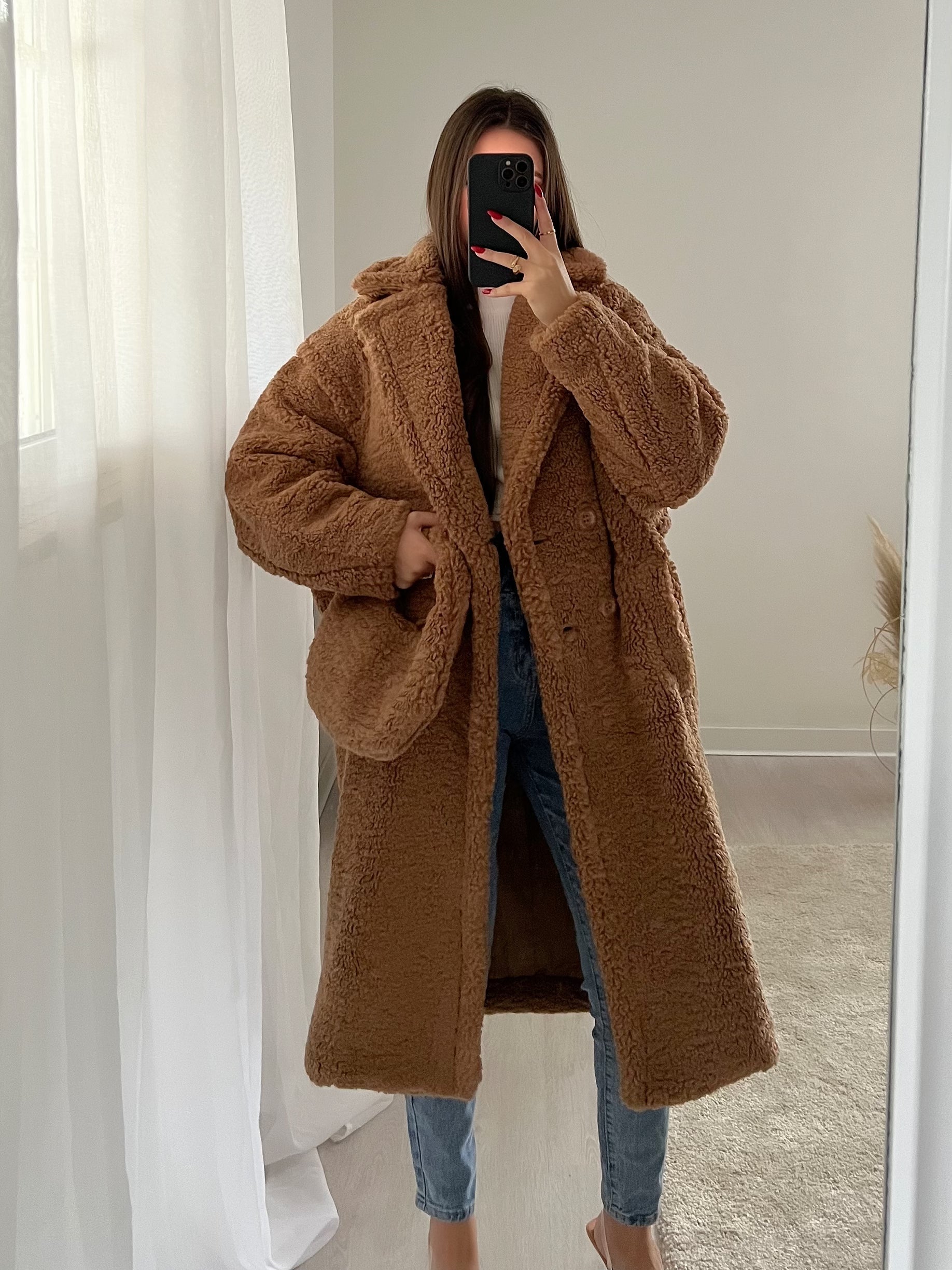 Cappotto Teddy Camel e pochette