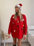 Maxi maglione con pupazzetti