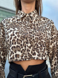 Camicia crop animalier