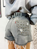Short Levi’s Vintage con Borchie bagno grigio