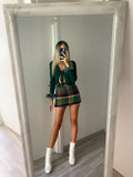 Maglia crop con piume Verde bottiglia