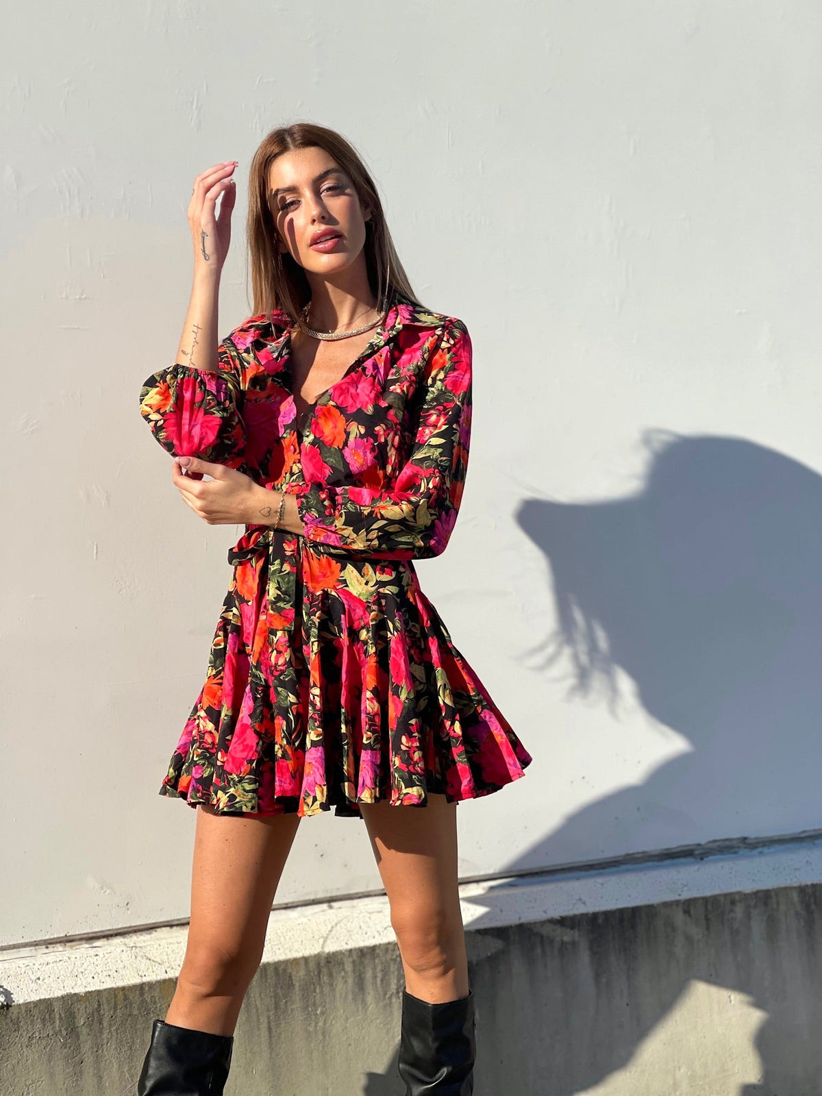 Abito a fiori Rossi fucsia