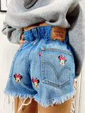 Short Levi’s Vintage stampa topolina con strappi