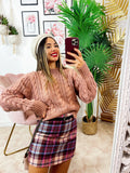 Maglione a trecce Rosa polvere
