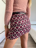 Gonna in tweed Fuxia a rombi