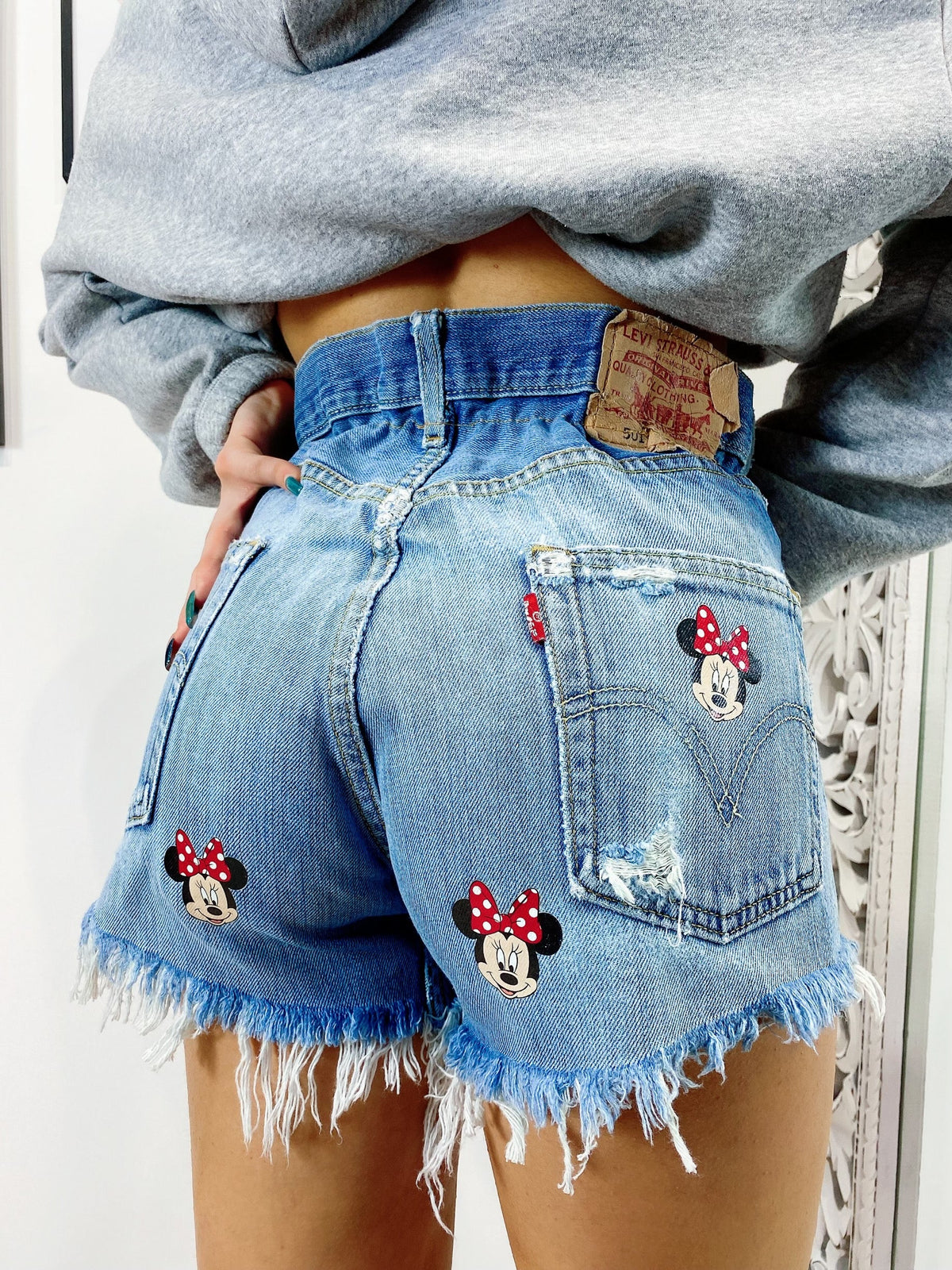 Short Levi’s Vintage stampa topolina con strappi