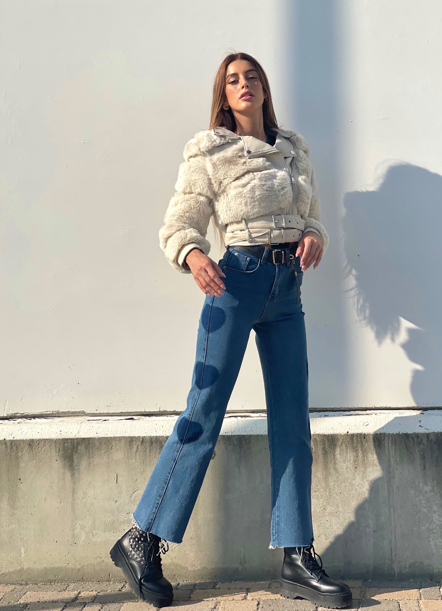 Giaccone beige con pelo morbidissimo