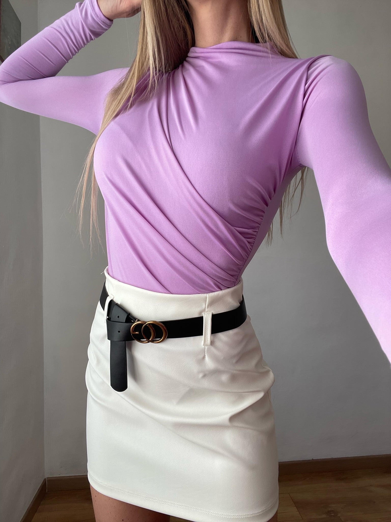 Body Lilac con drappeggio