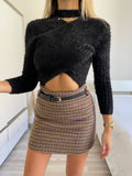 Maglioncino morbidissimo nero con choker
