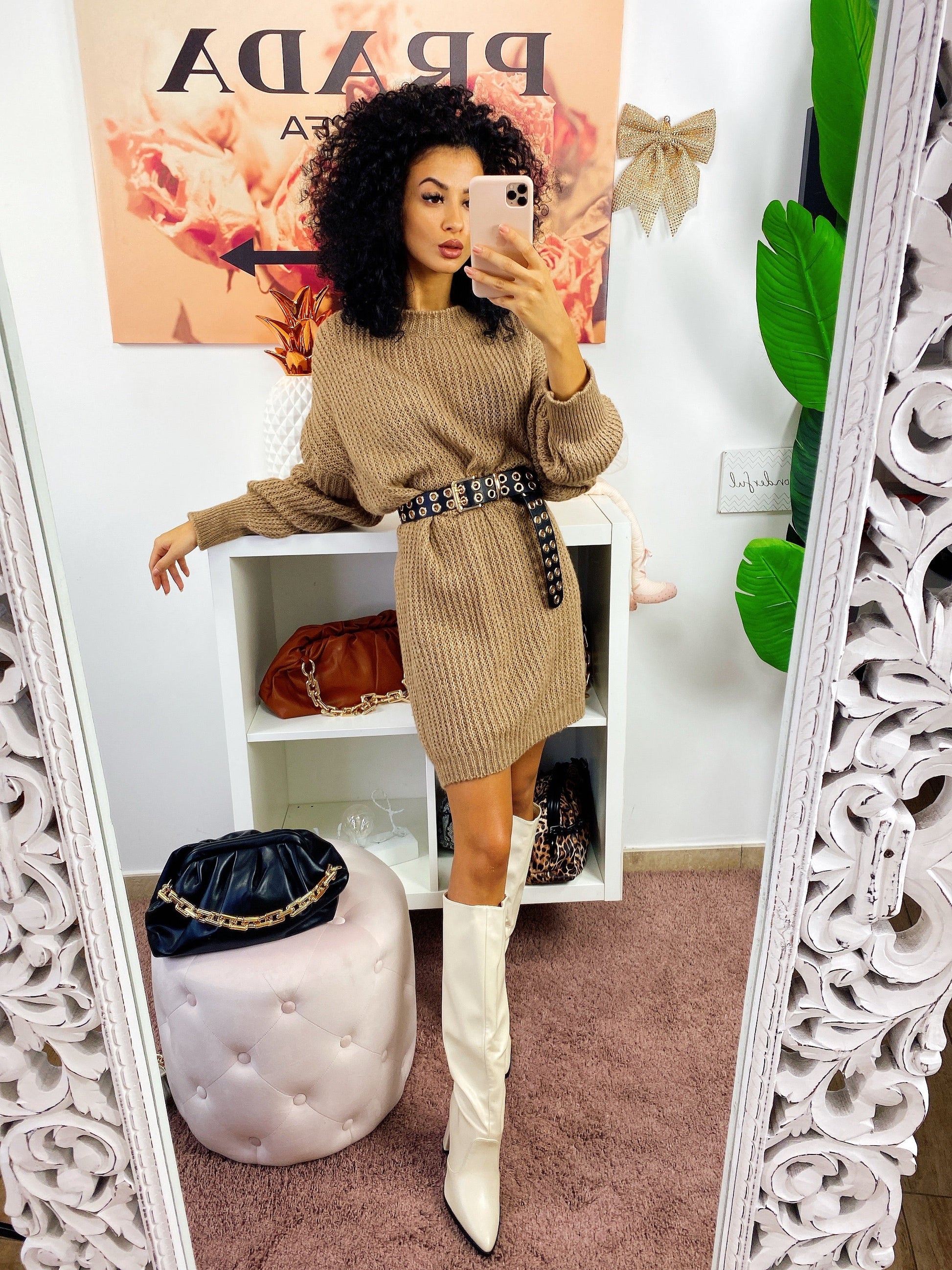 Abito in maglia Camel