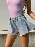 Short in jeans a farfalla
