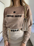 Maglione Amour Camel e panna