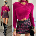 Maglioncino morbidissimo choker Fuxia