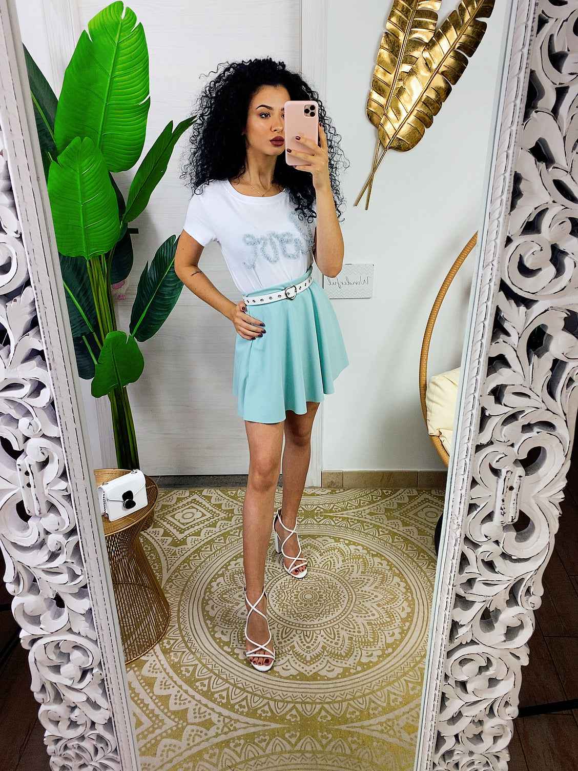 T-shirt Love verdeacqua