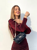 Borsa nera con perle
