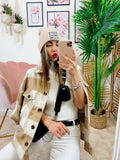Giacca a quadri Beige con tasche