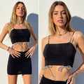 Top drappeggiato con fiocchetti