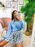 Camicia con borsetta celeste