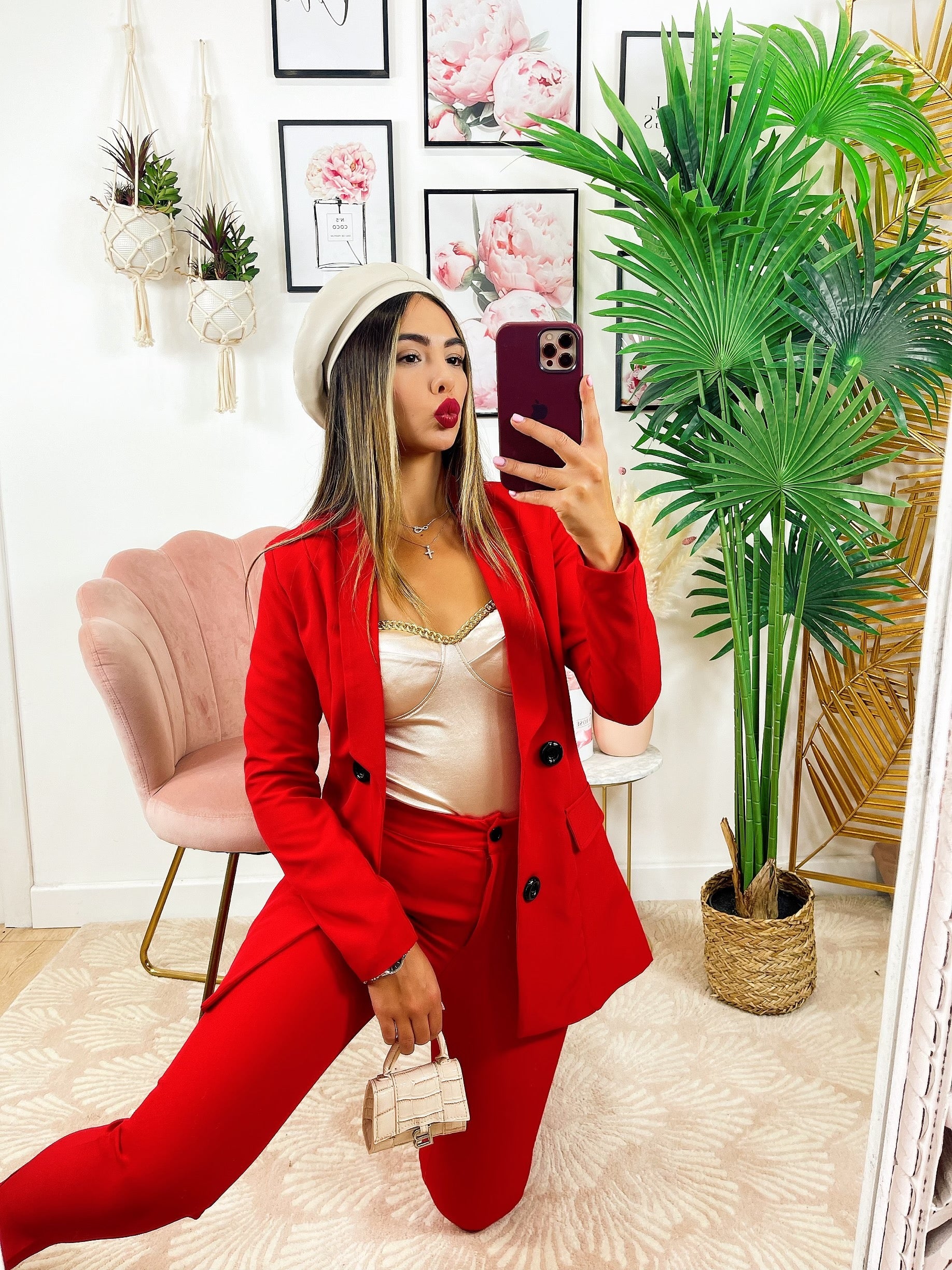 Completo giacca e pantalone rosso