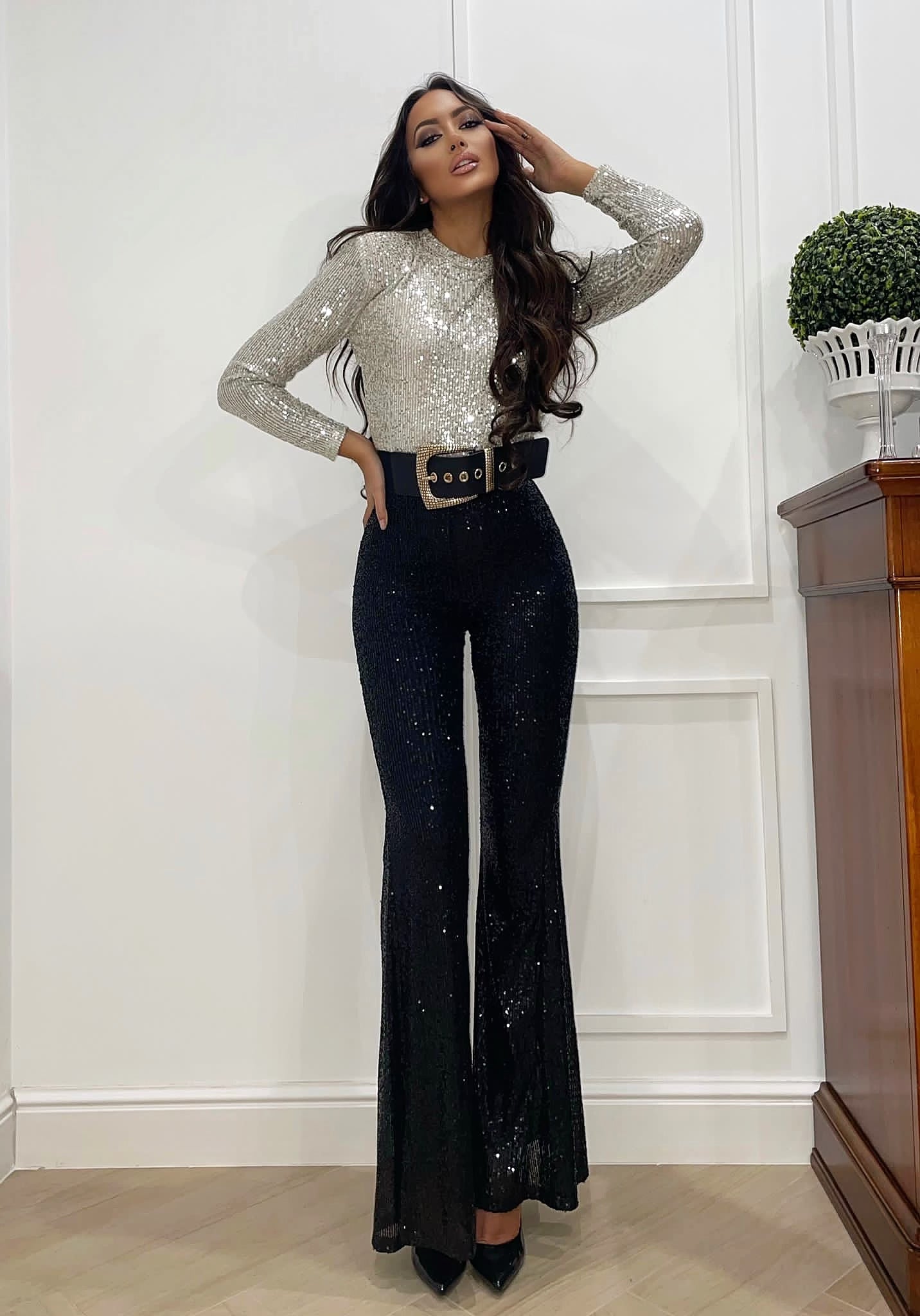 Pantalone in paillettes