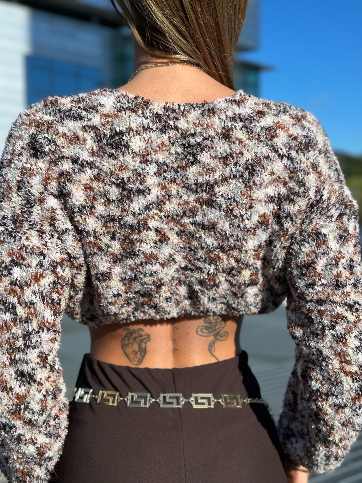 Maglione multicolor bianco
