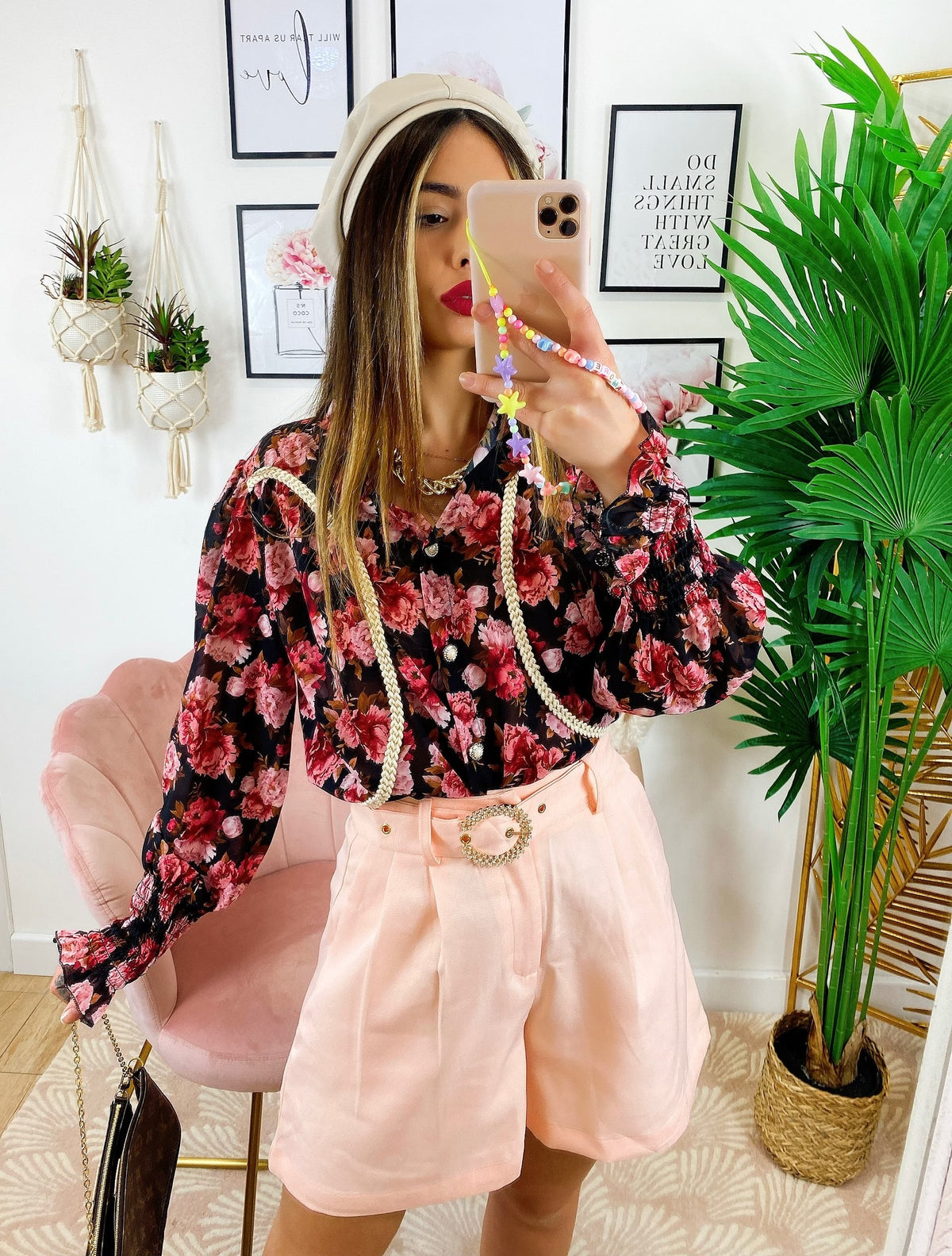 Short con cintura gioiello Rosa