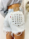 Short Levi’s Vintage con Borchie bagno chiaro