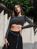 Top con perle nero