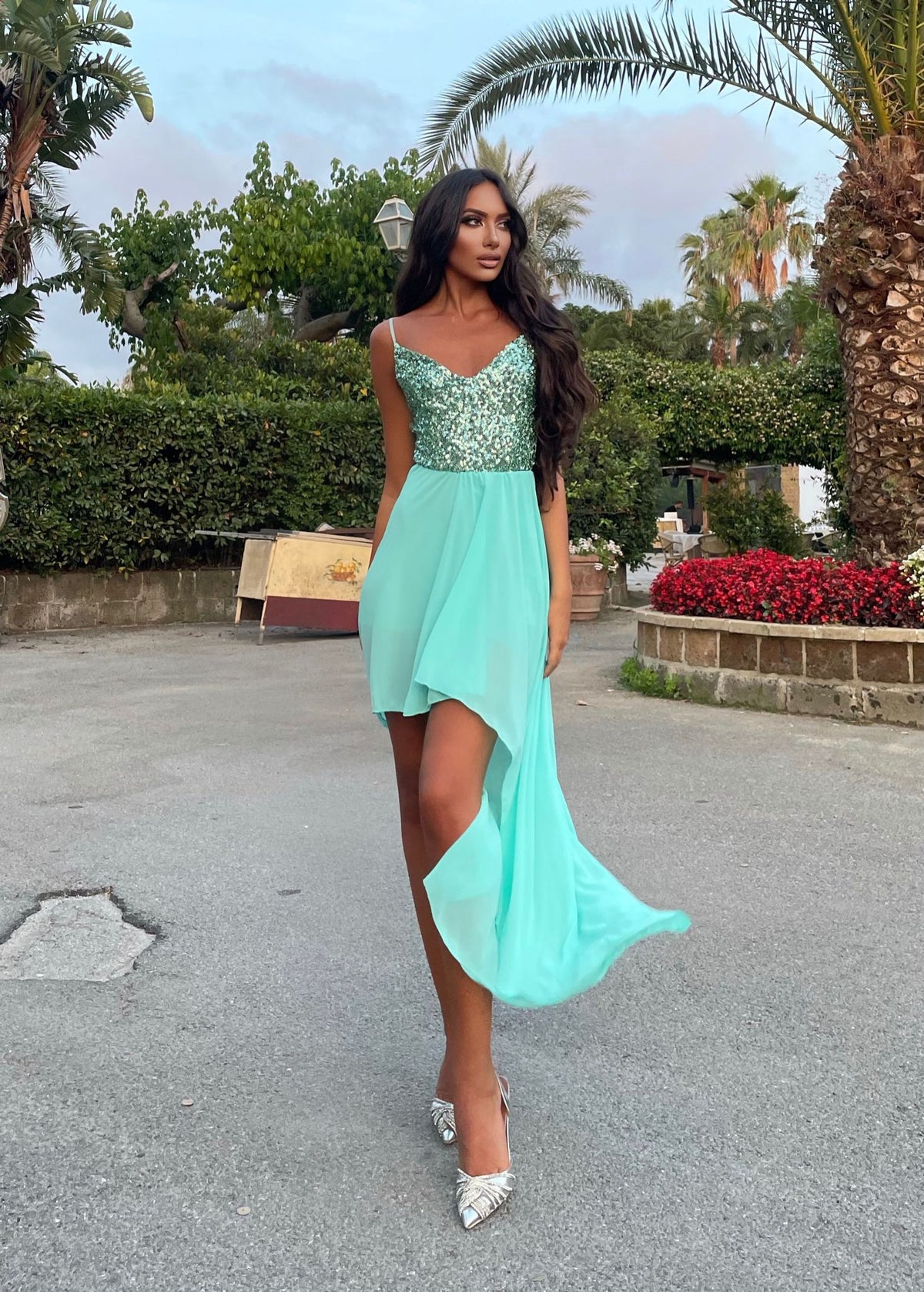 Abito in velo Tiffany con paillettes