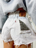 Short Levi’s Vintage bianco con borchie